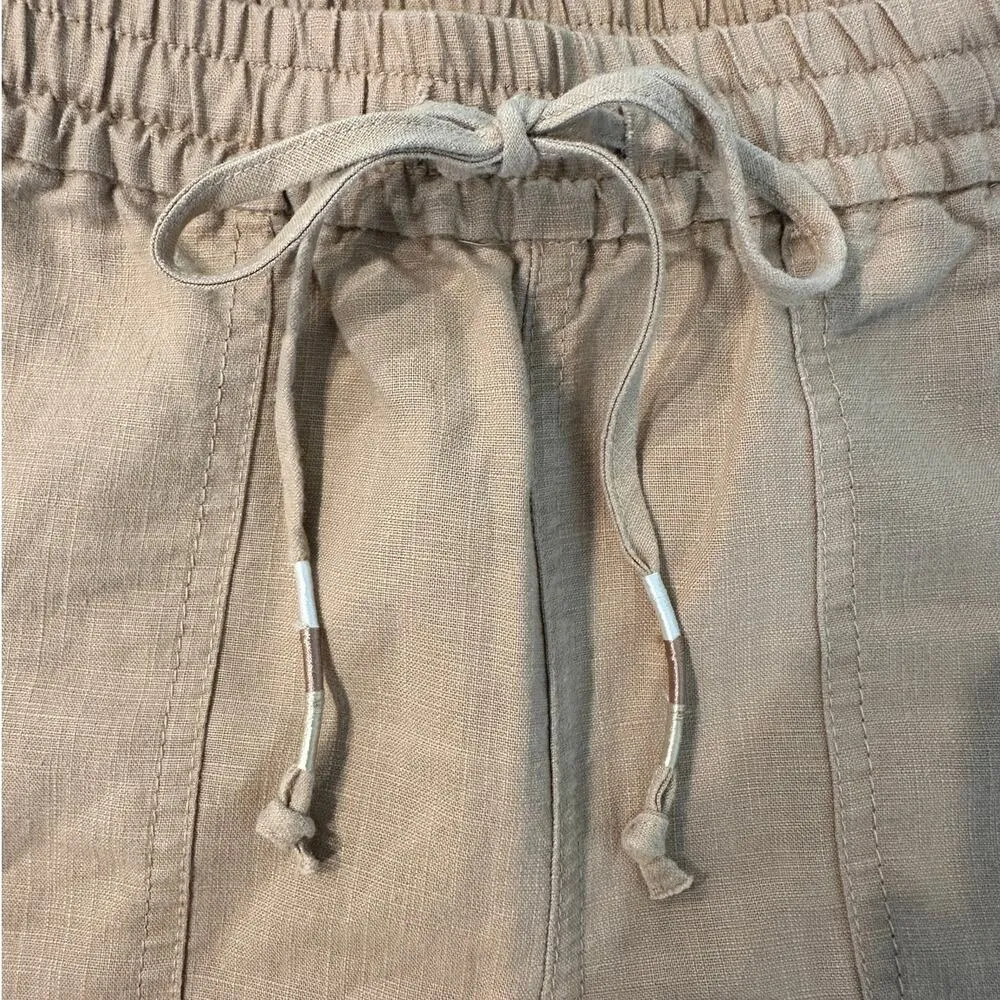 J CREW | ST | Seaside Linen Blend Elastic Tie-Waist Pull-On Pant in Desert Tan - Image 6