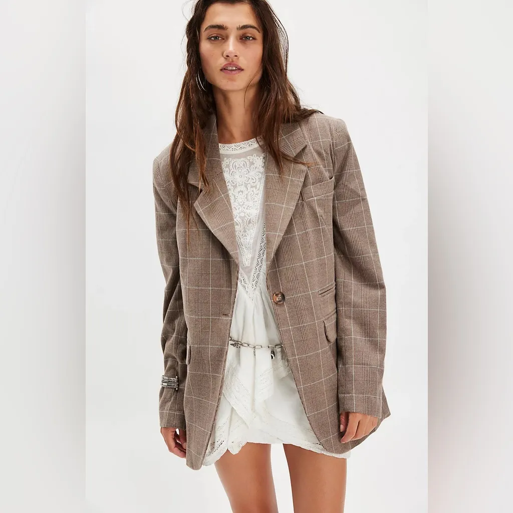 Free People Paper Cut Pinstripe Blazer - Image 7