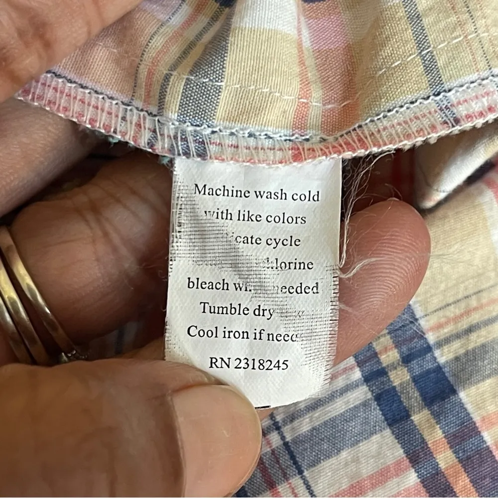 VINEYARD VINES | Pink Plaid Blouse Sz 4 - Image 6