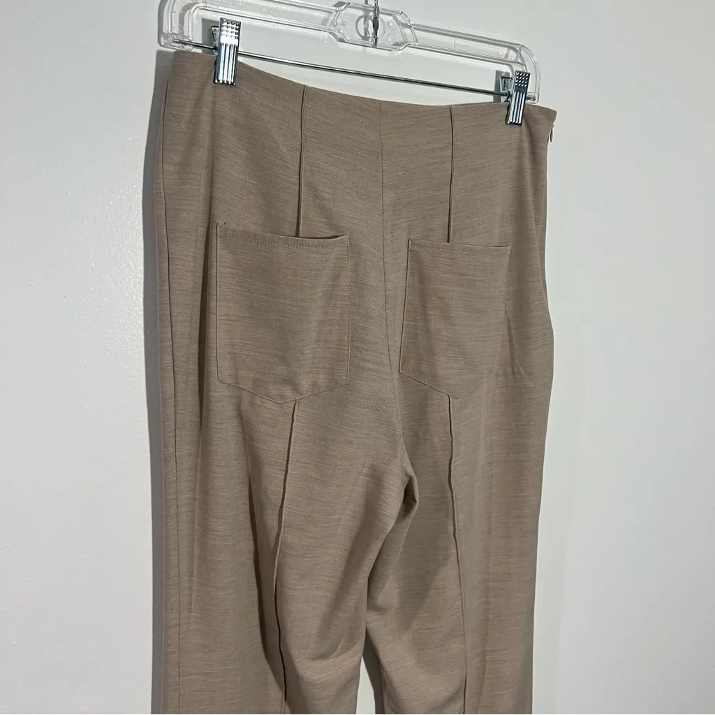 New Lattelier High Waisted Flare Leg Pants With Side Ankle Slit‎ Center Seam XL - Image 7