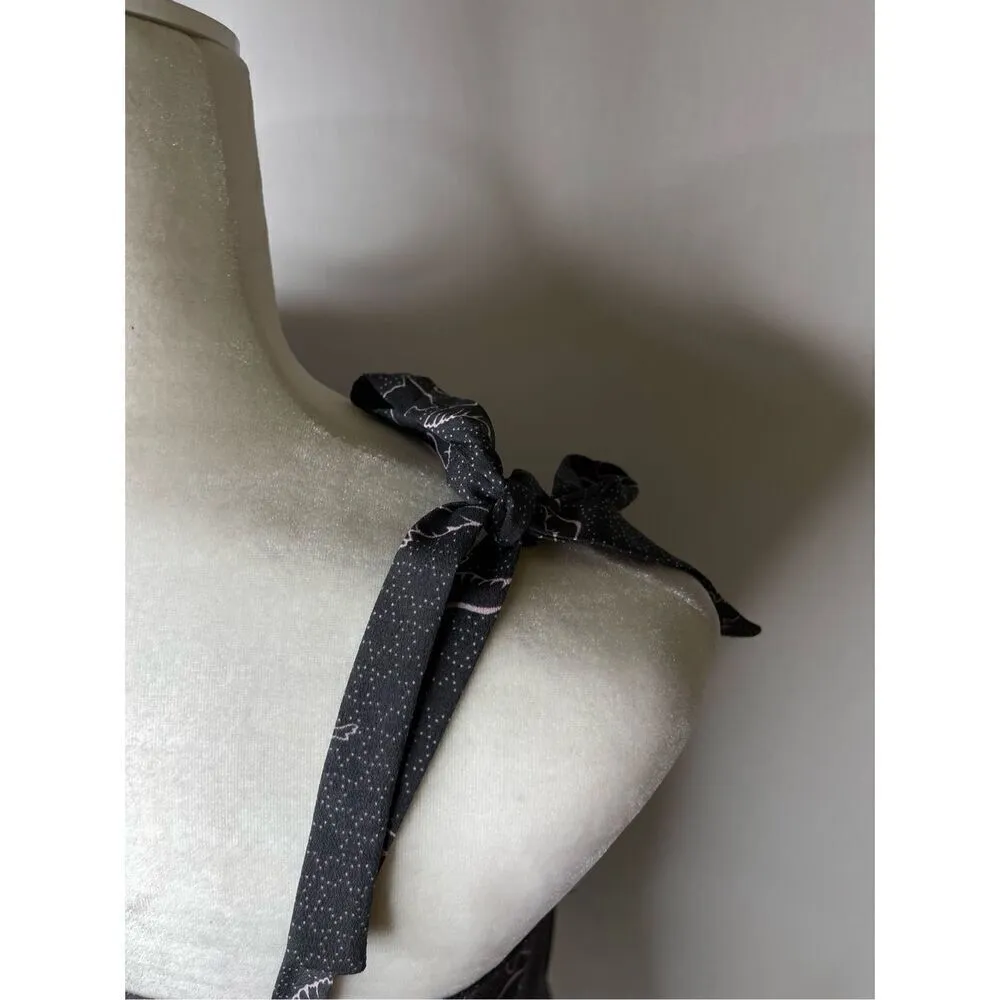 GLAM Tie Shoulder Bird Peplum Tank Top - Small - Image 8