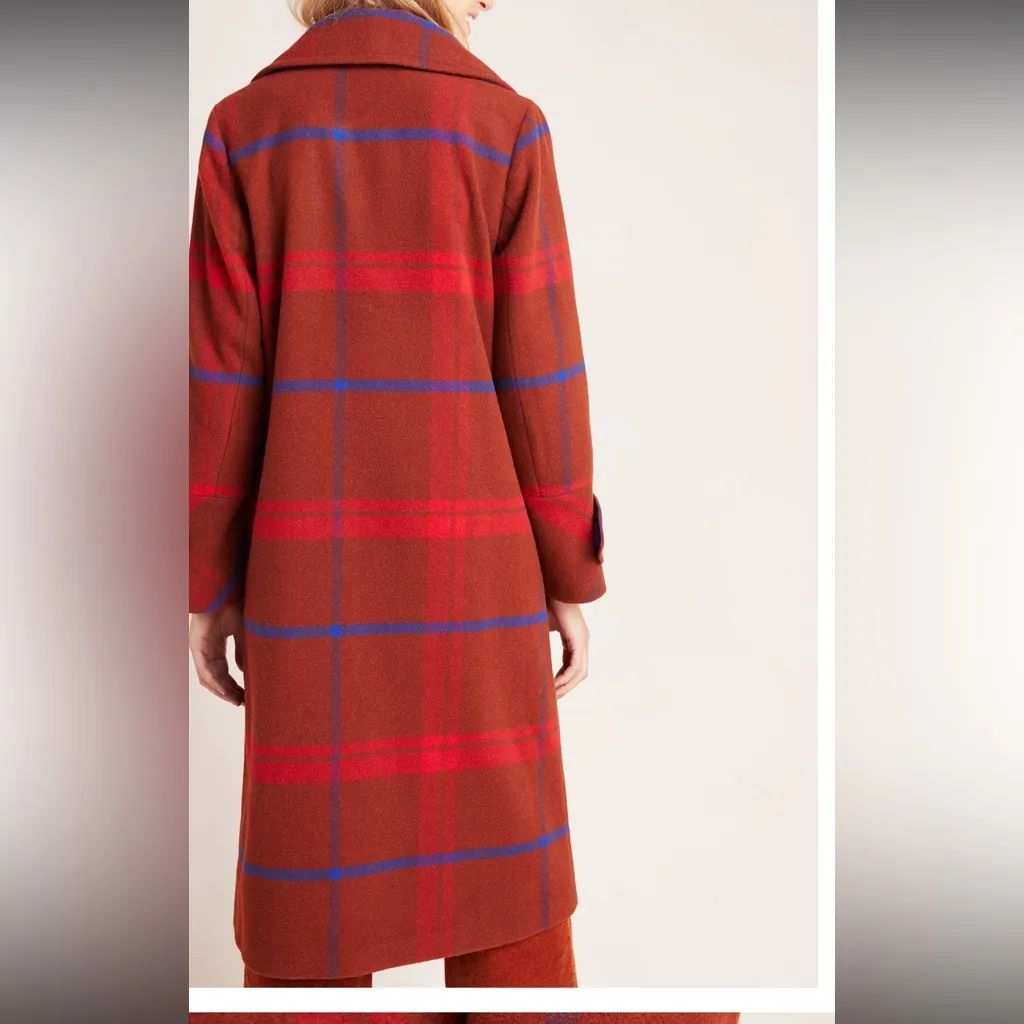 Anthropologie Plaid Jasper Long Coat - Image 3