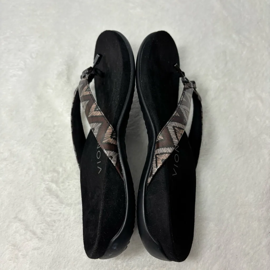 VIONIC Bella Chevron Bow Thong Sandals Flip Flop Women Size 6 - Image 6