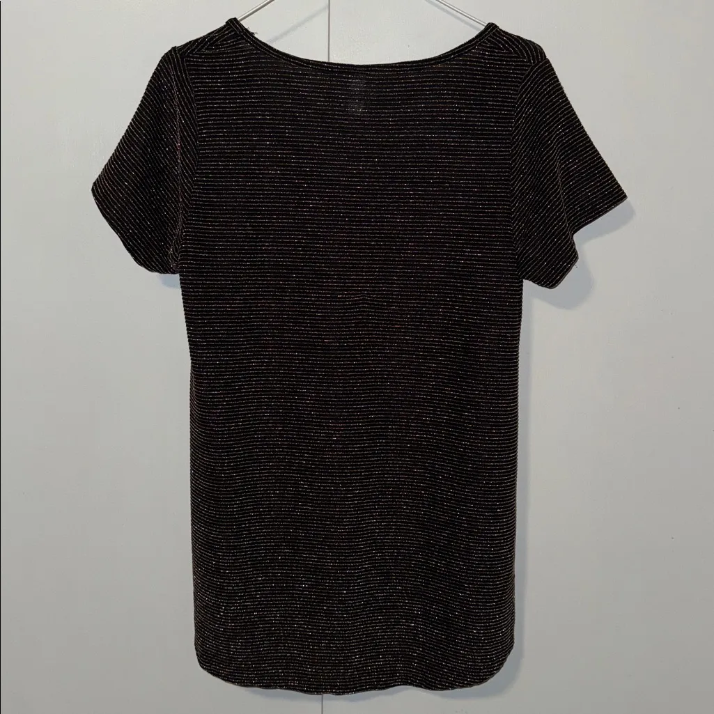 Lularoe Elegant Collection Classic T- Shirt Black Copper Stripe Women’s S - Image 4