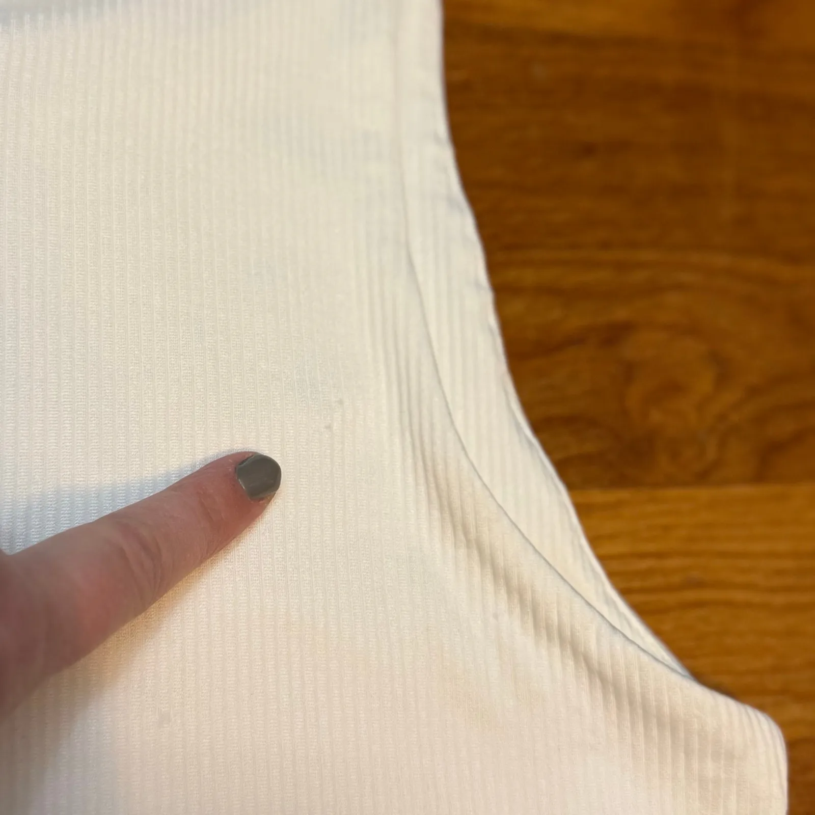 BP Women’s XS White Ivory Tofu Ribbed Nylon Sleeveless Bodysuit Tank Stretch New - Image 6