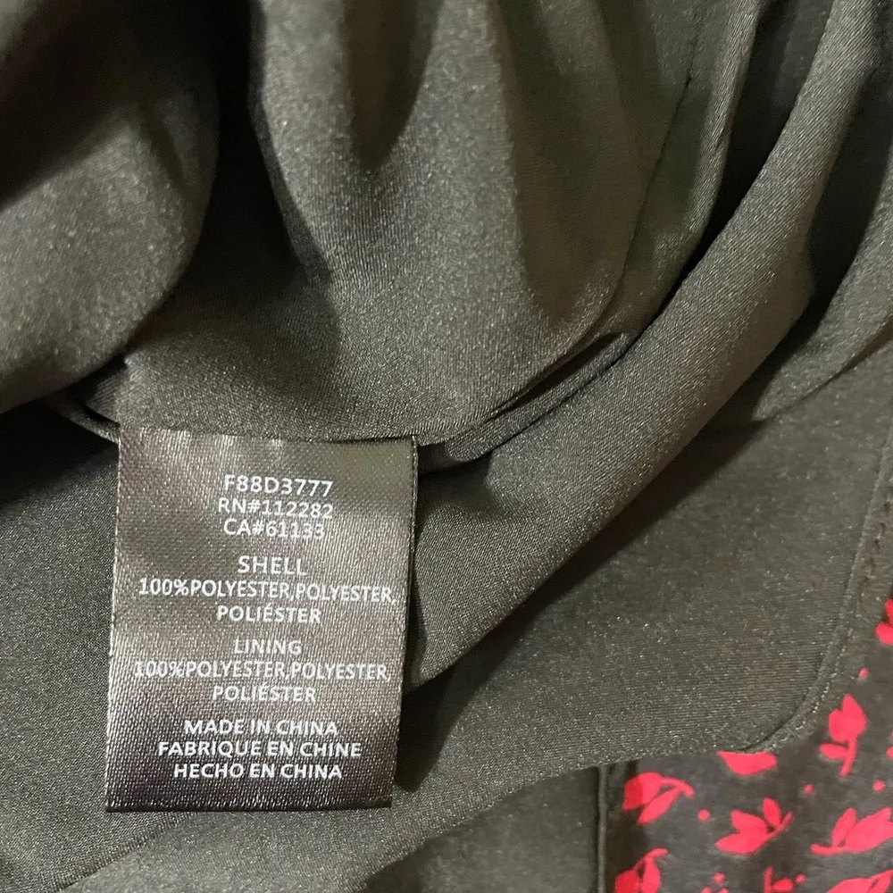 Adelyn Rae Black & Red Floral Flutter Flirty Mini Dress - Size XS - Image 12