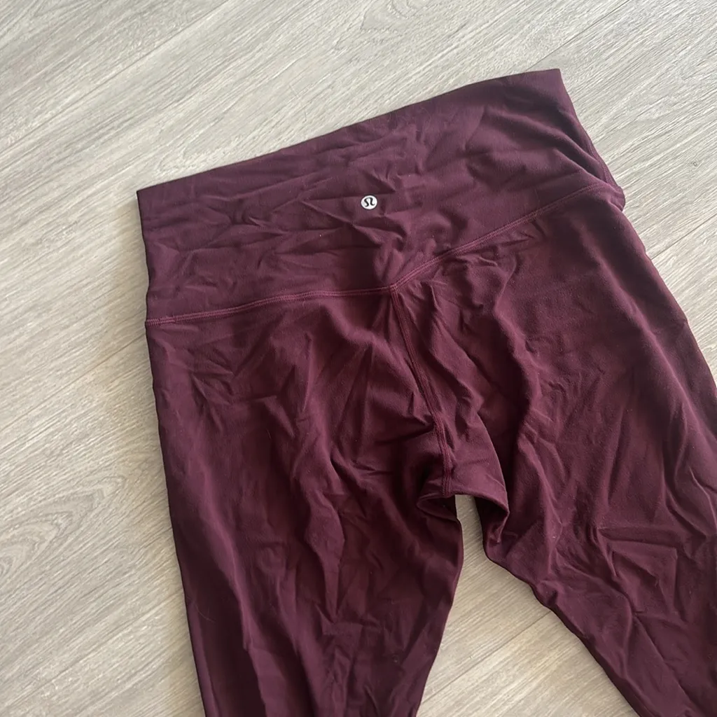 Lululemon Align High Rise Crop Leggings size 12 Maroon - Image 3