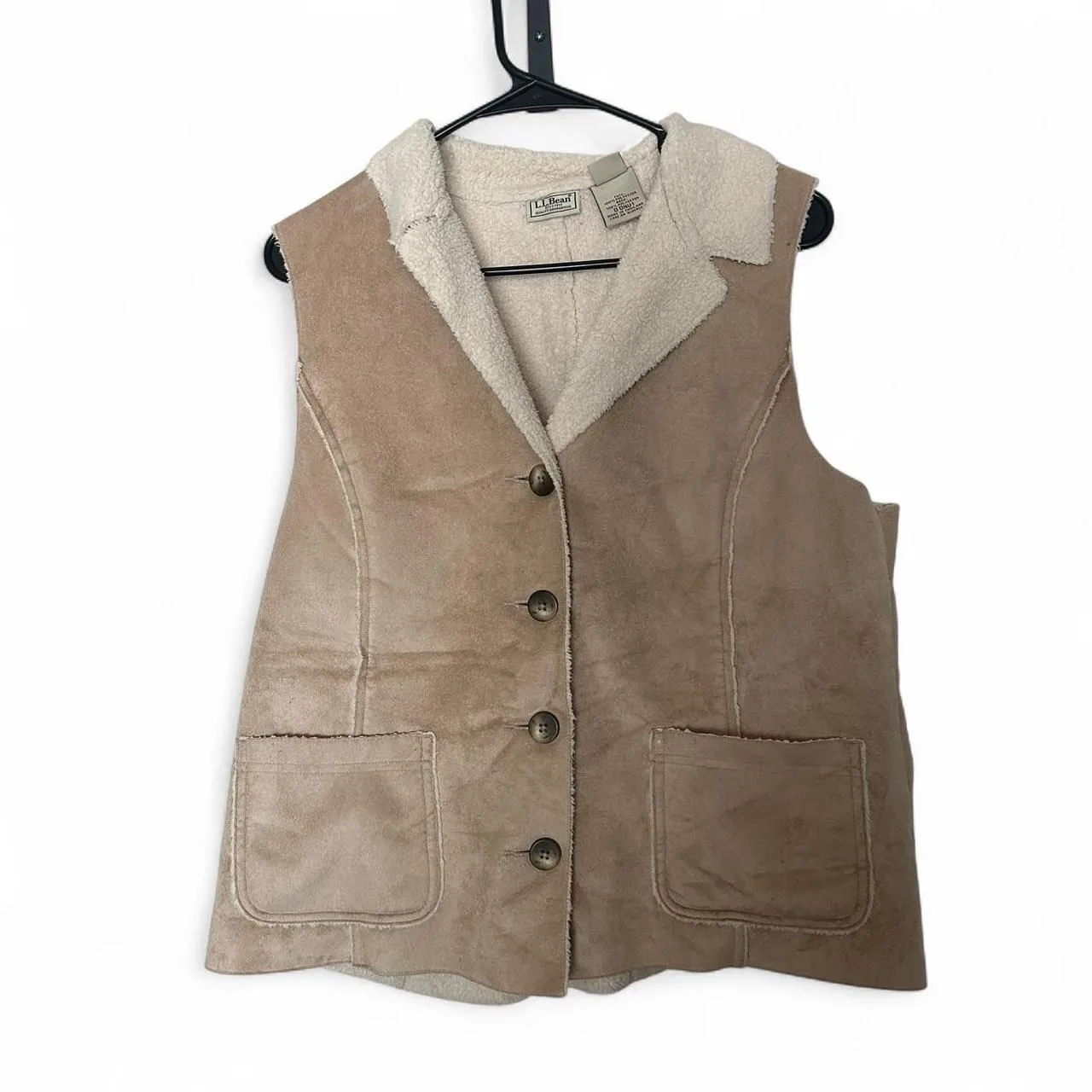 Llbean Women's Tan and Brown Gilet Size L - Image 5