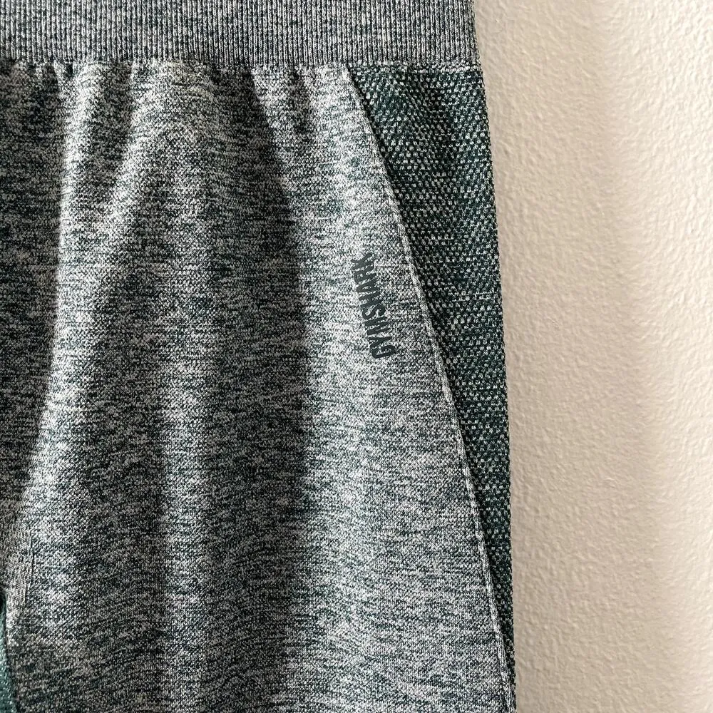 Gymshark Leggings Womens Small Green Flex High Waisted Spell Out Logo Activewear - Image 4