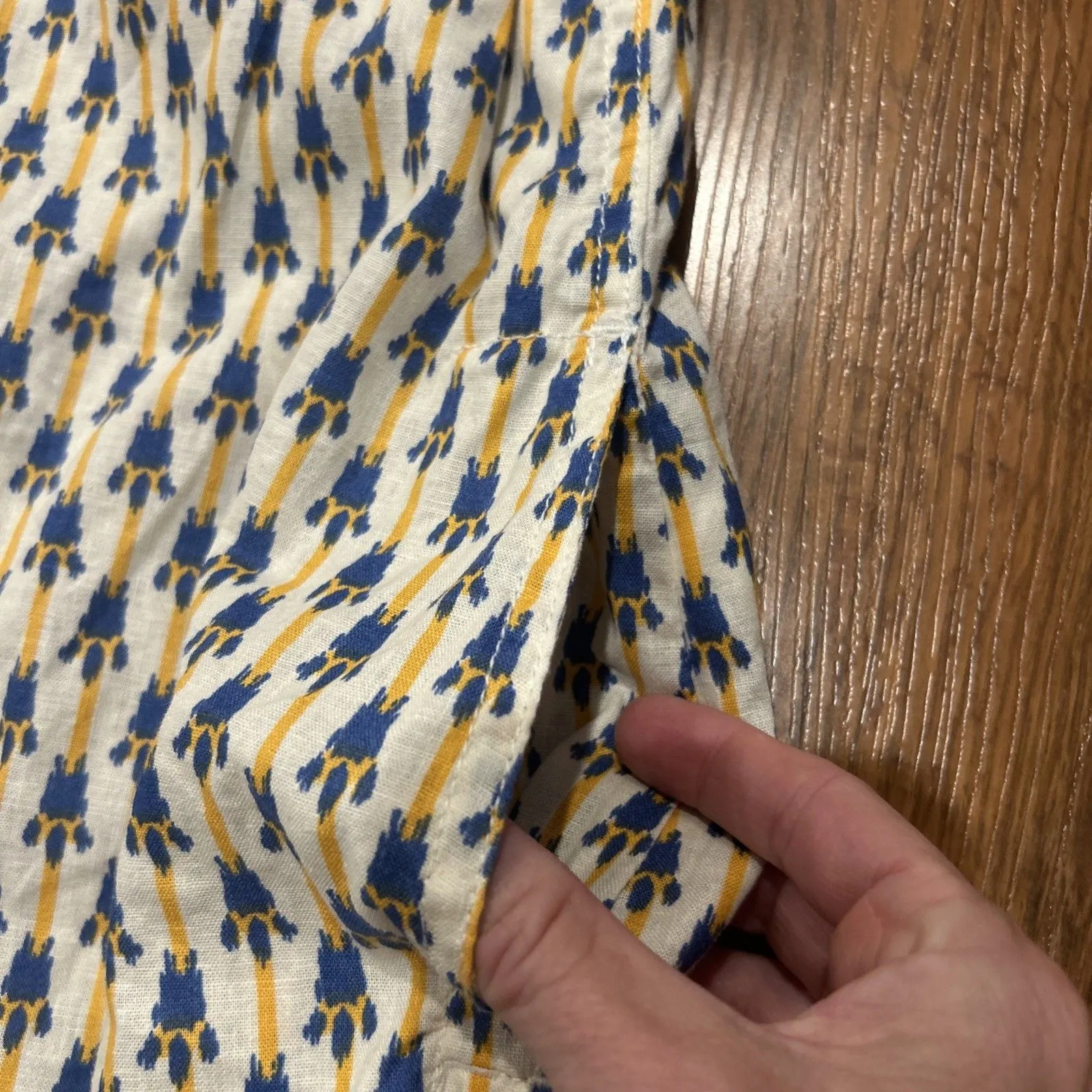 Duluth Trading Tunic Top Womens Medium Artisan Hemp Organic Cotton Shirt Pockets White - Image 7