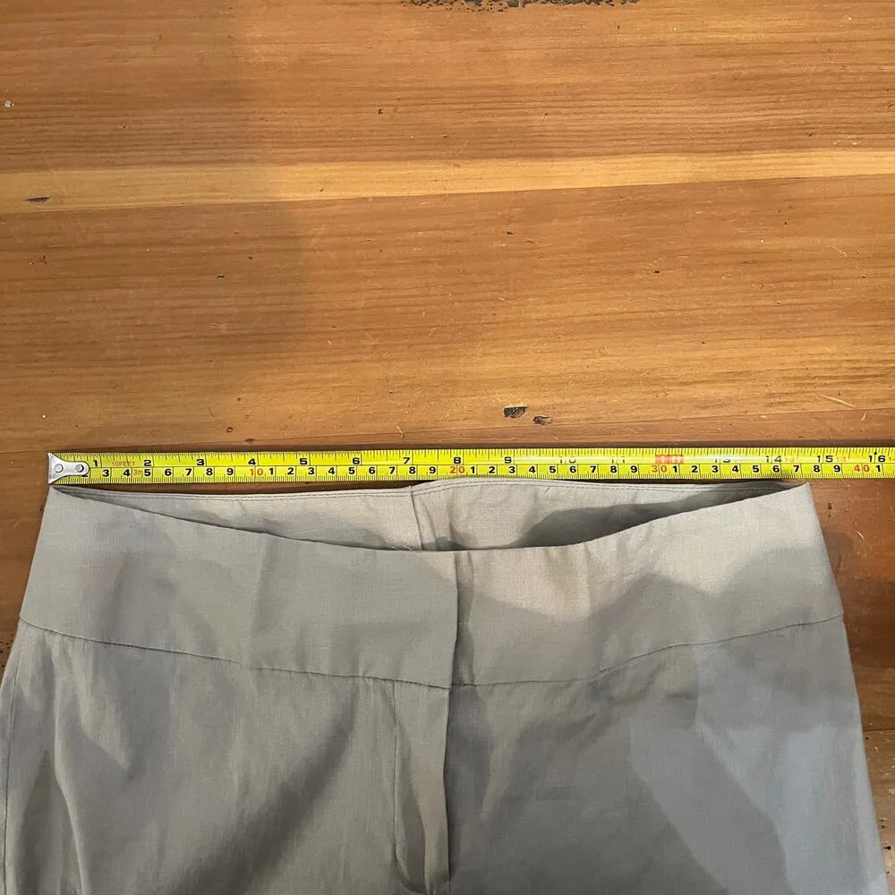 Morning Lady Women's Straight Leg Beige Linen Blend Zip Up Pants Size 6 - Image 7