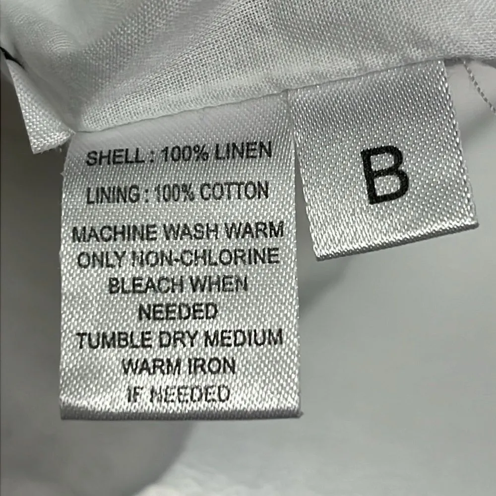 Ann Taylor LOFT White Linen Lined Shorts w/ Pockets & Basketweave Accents- Sz 10 - Image 14