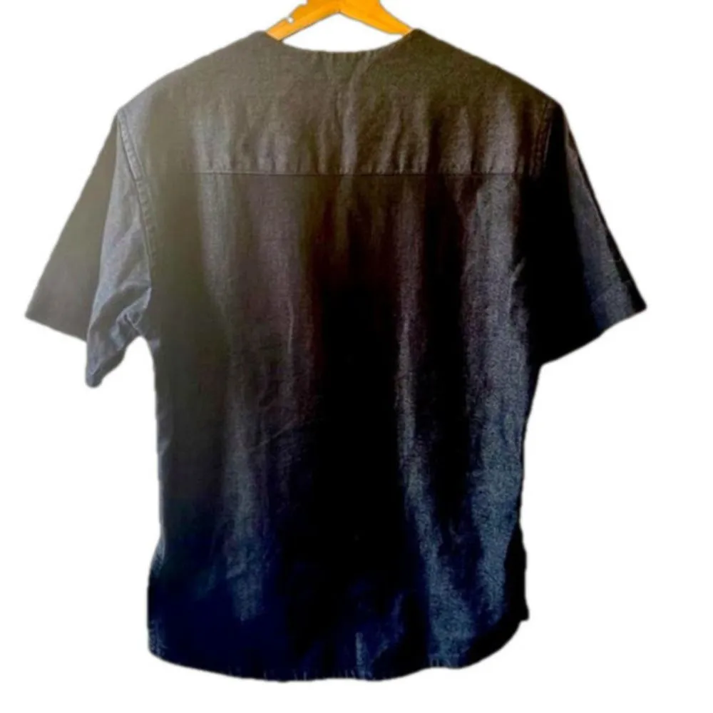 Black Denim tunic small medium mini dress blue coastal cowgirl western indie - Image 3