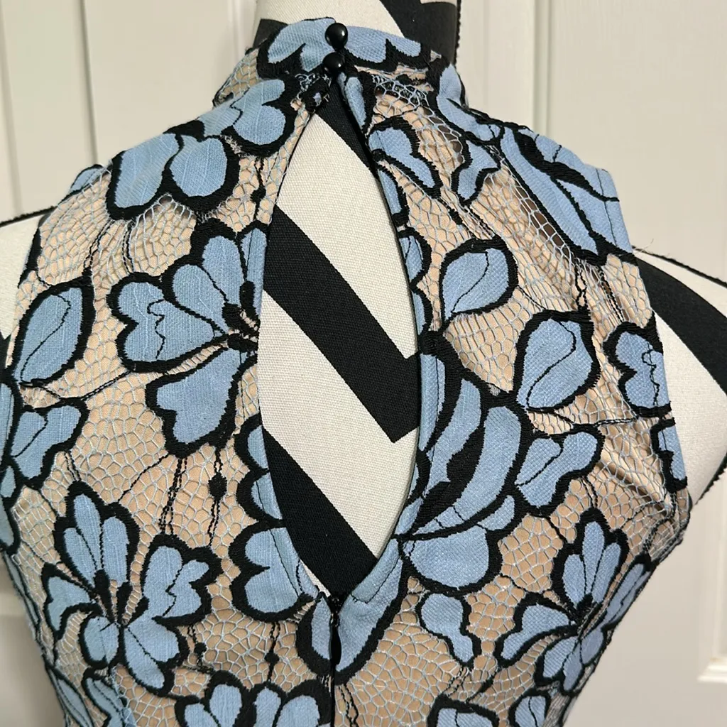 Plenty Tracy Reese Blue and Black Floral Mini Dress - Image 4