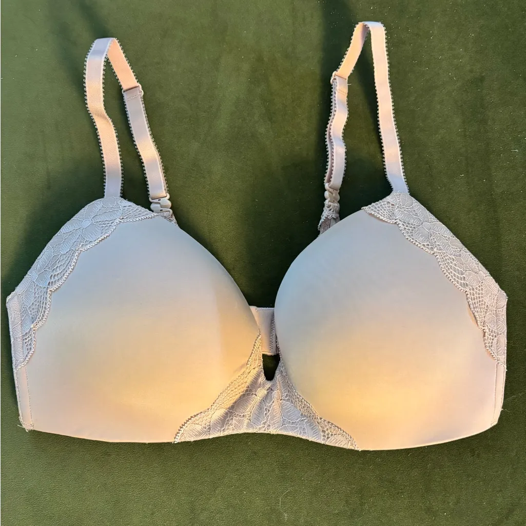 NWOT Gap Pretty Lace Wireless Uplift Bra, Tan, Sz. 34D - Image 2