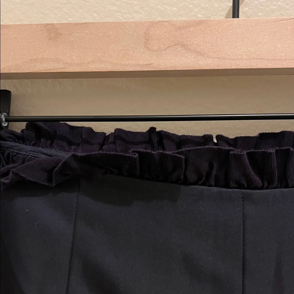 Ted Baker Navy Floral Butter Fly Print Ruffle High Waist Tapered Leg Pant Size 4 - Image 13