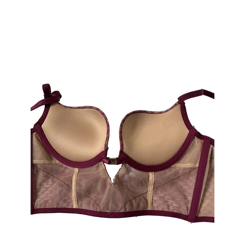 Adore Me Women Size 34B Bra Bralette Burgundy Lace NWT 10-D - Image 8