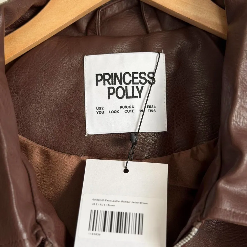 Princess Polly Women's Jacket in Brown, Size 2 - Image 7