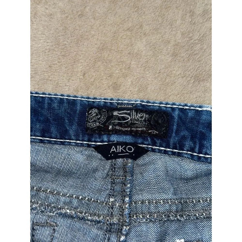 Silver Women's Aiko Ankle Skinny Mid Rise Classic‎ Stretch Blue Denim Size 30 - Image 3