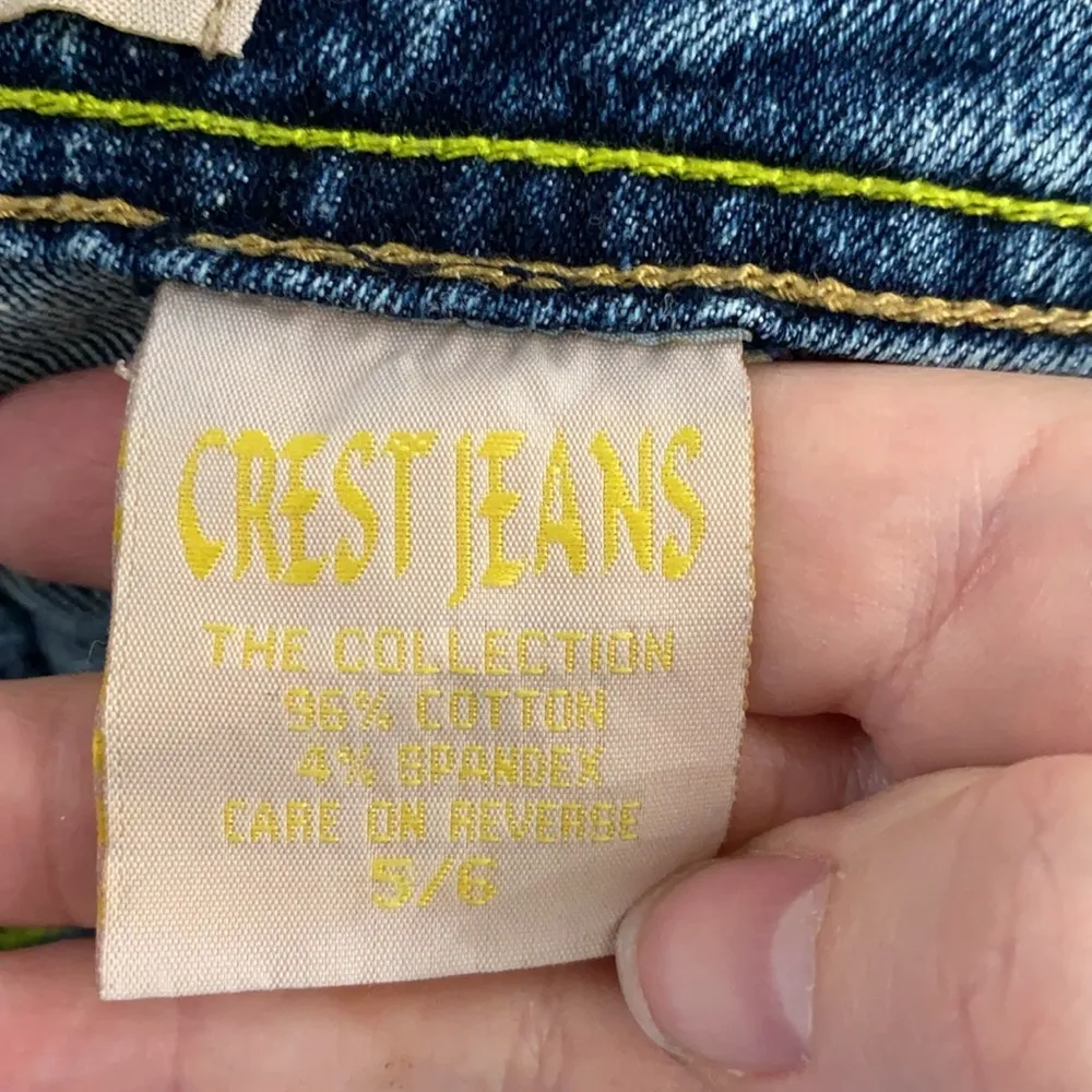Crest Jeans being stitch racing patches extra short light wash jeans size 5 / 6 Blue - Image 11
