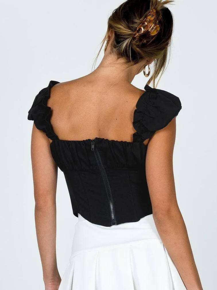 Princess Polly HARRY TOP BLACK - Image 3