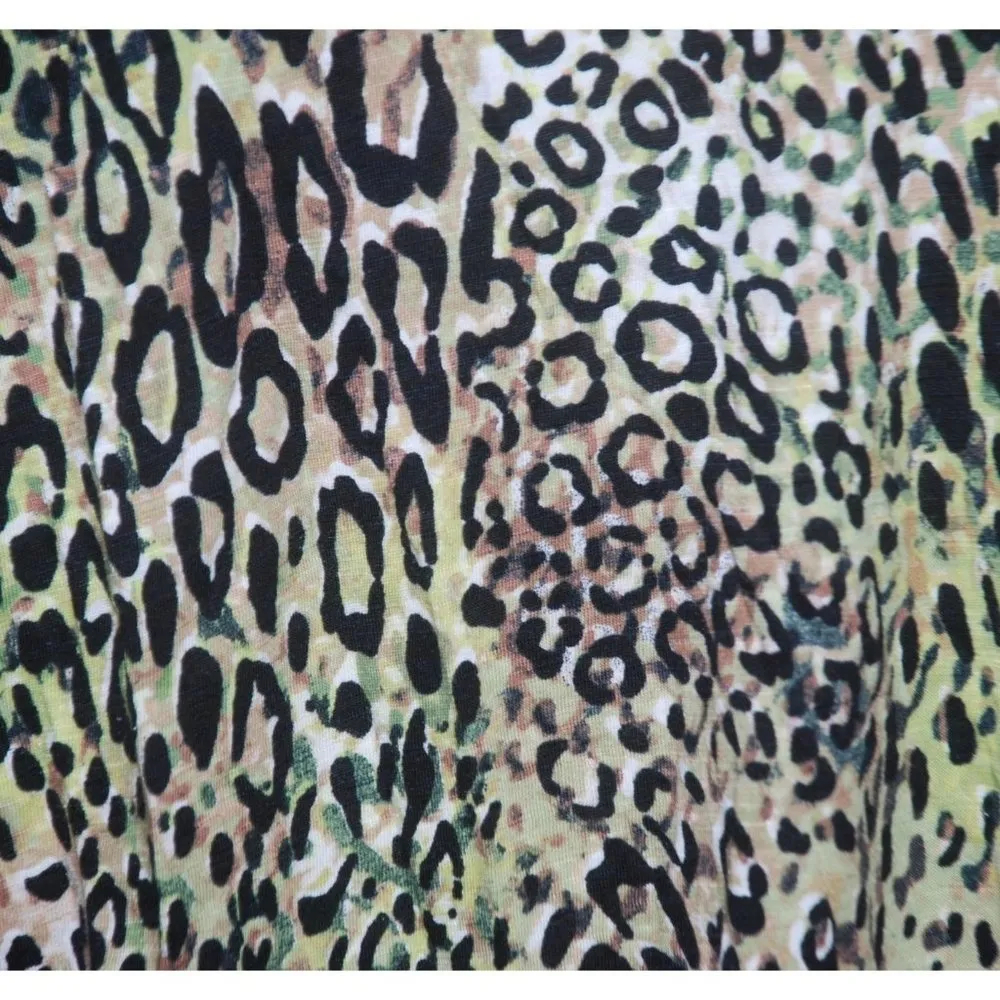 Cato Est. 1946 Green Leopard Print T-Shirt Top Size XL Stretch Short Sleeve - Image 4