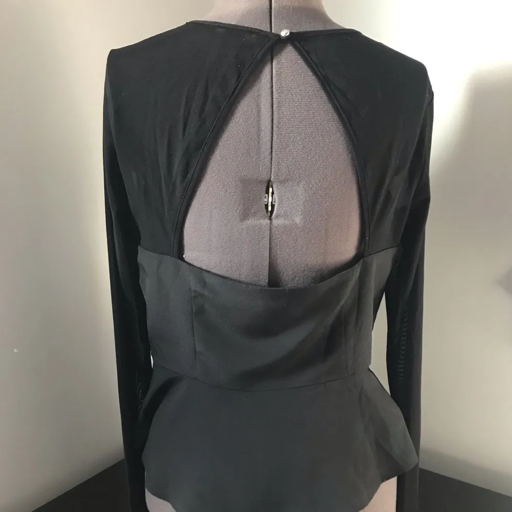 Forever 21 Black Top with sheer arms RUNS SMALL - Image 2