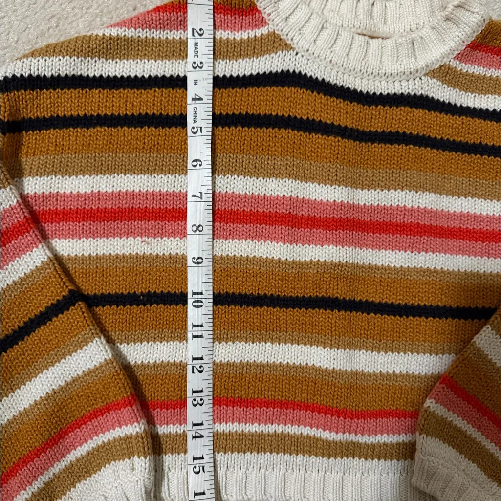 Billabong Multicolored Stripped, Boxy, Cropped Sweater in M - Image 4
