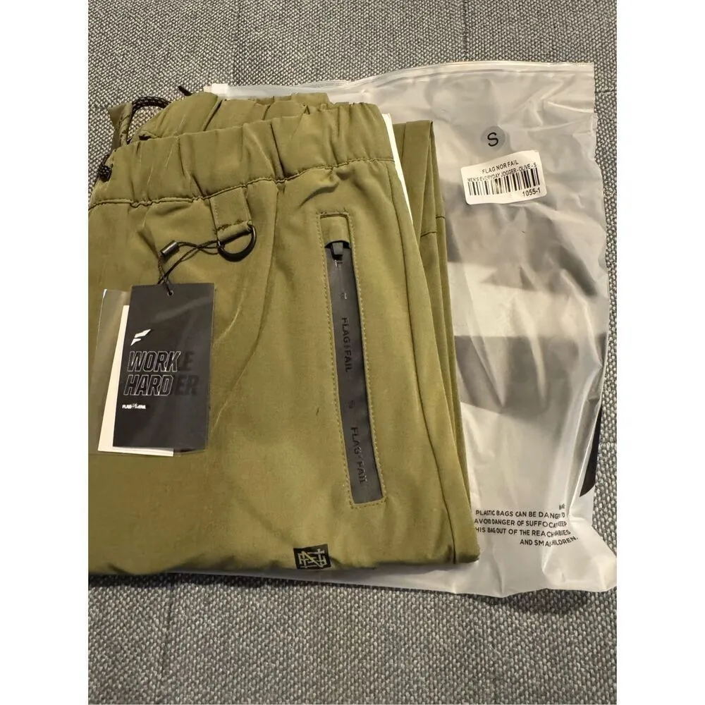Flag Nor Fail NWT Unisex Everyday Jogger Pants in Olive Green Size Small - Image 3