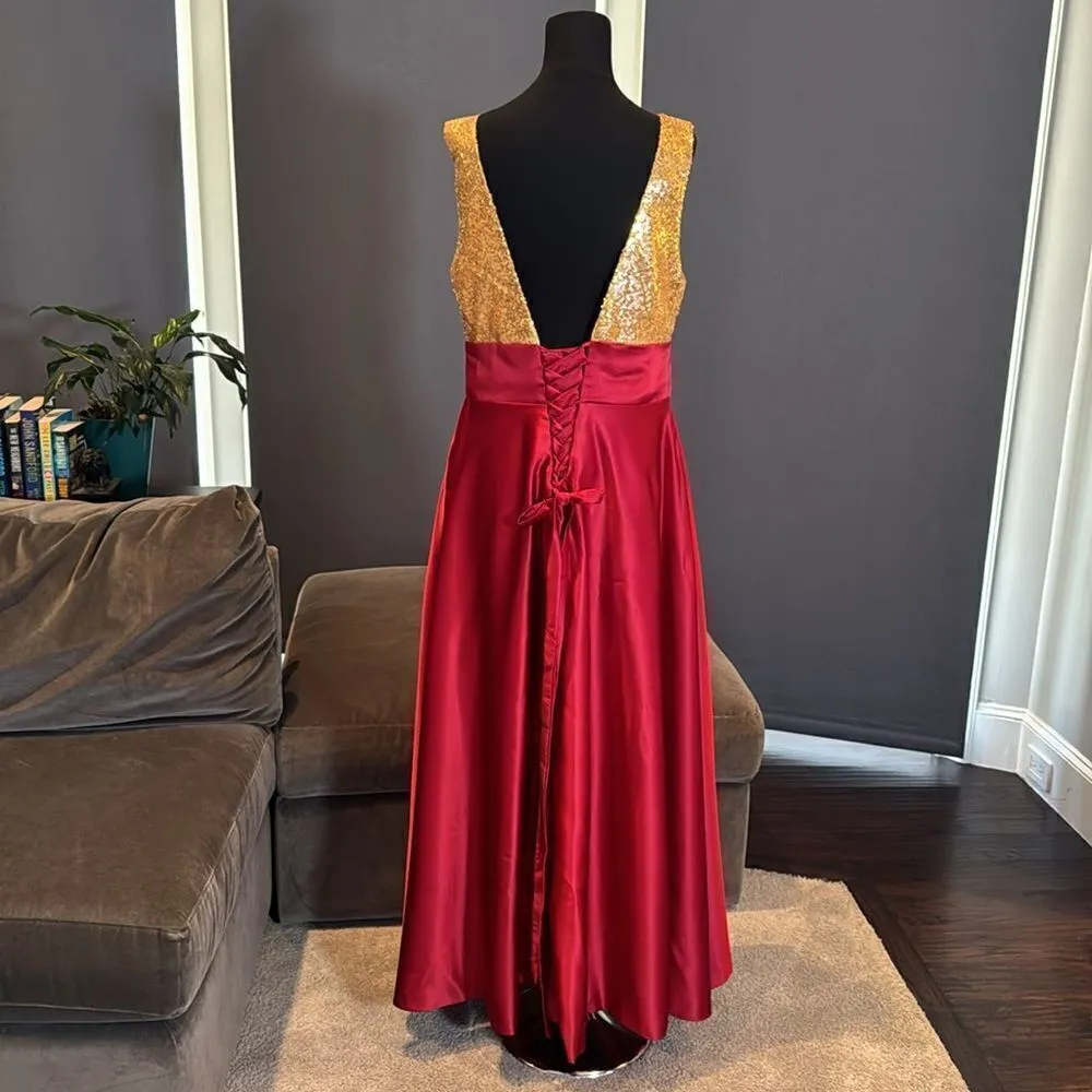 Women’s Gold Sequined Bodice V - Image 4