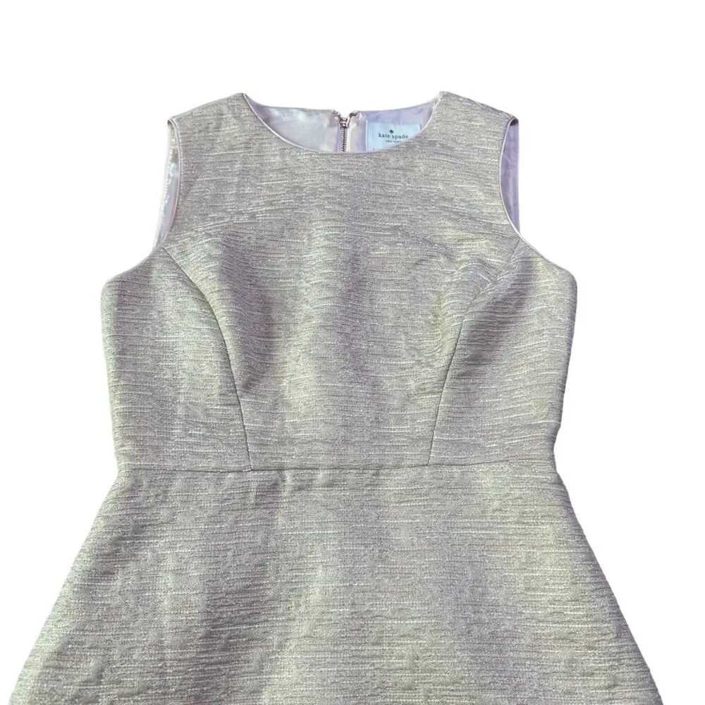 Kate Spade  Metallic Pink Textured Sleeveless Dress Sheath Fitted Size 2 Women's - Image 2