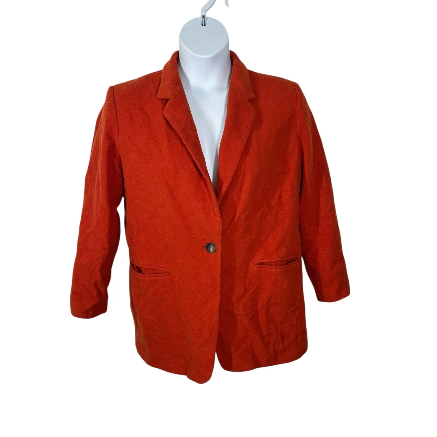 Harve Bernard Vintage 80s Orange Blood Wool Cashmere Blend Blazer Size 12 - Image 2