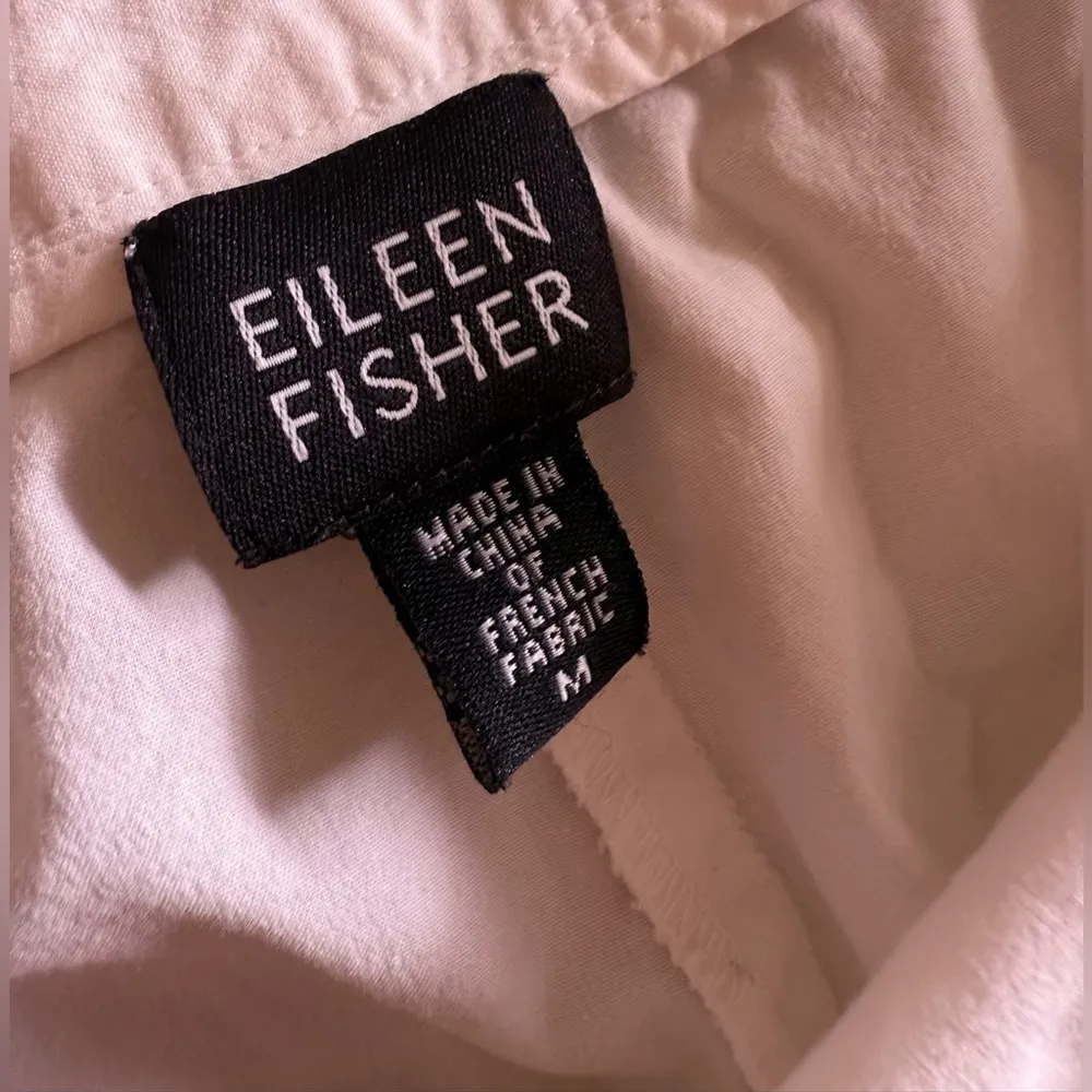 EILEEN FISHER Pants  Cotton Stretch Twill Wide Cropped Side Zip White Size M - Image 10