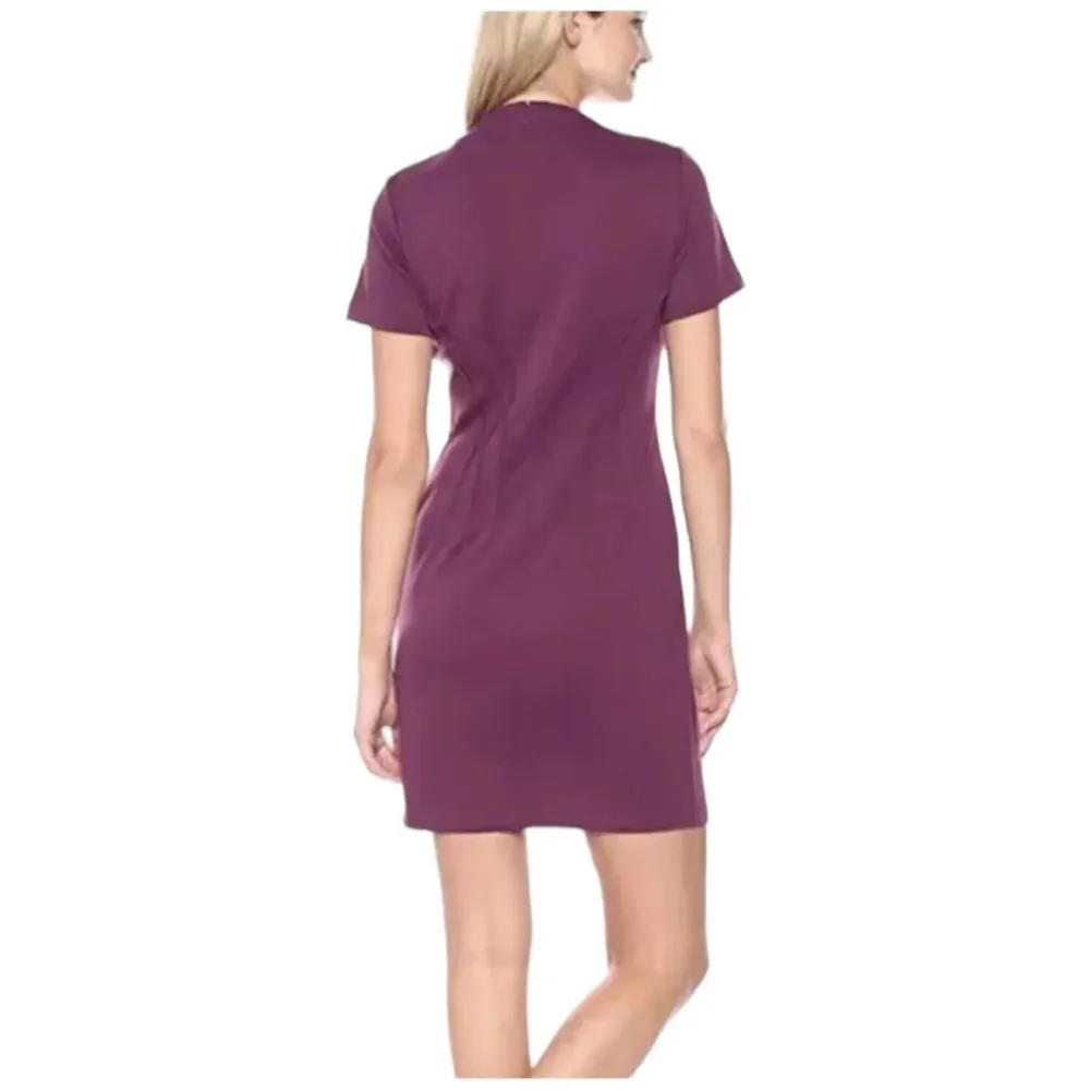 New Catherine Malandrino Womens Sheath Jesse Cutout Pintuck Dress Eggplant 12 - Image 10
