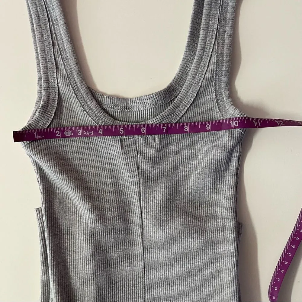 Lilyful Light Gray Ribbed Tank Fitted Jumpsuit EUC Size M - Image 6