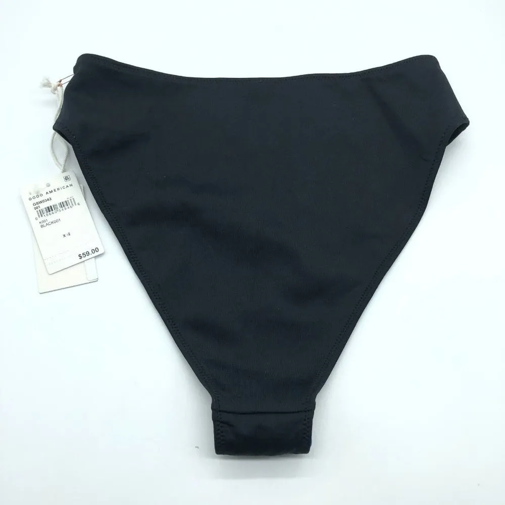 Good American Good Waist Bikini Bottom High-Rise High-Cut Scuba Black 2 US M - Image 5