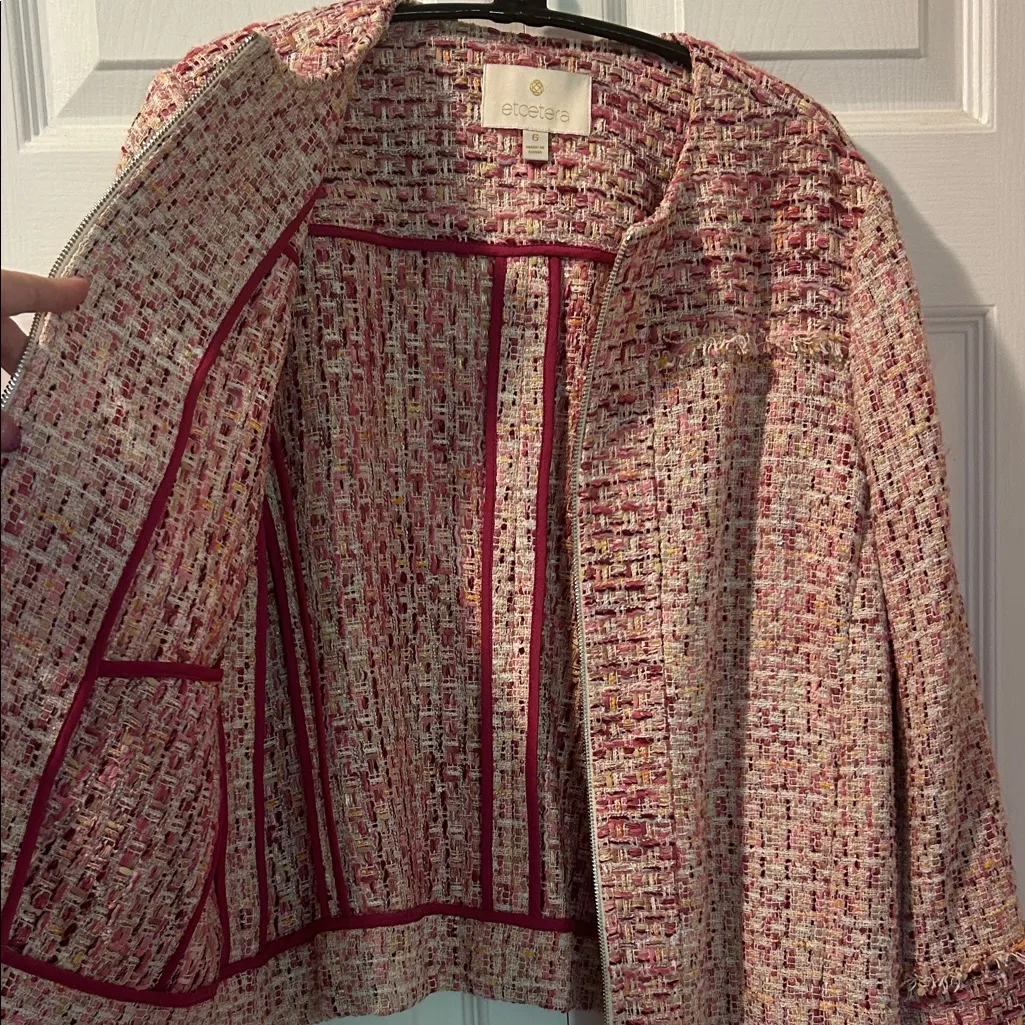Etcetera Multicolor Tweed Blazer, Size 6 - Image 3