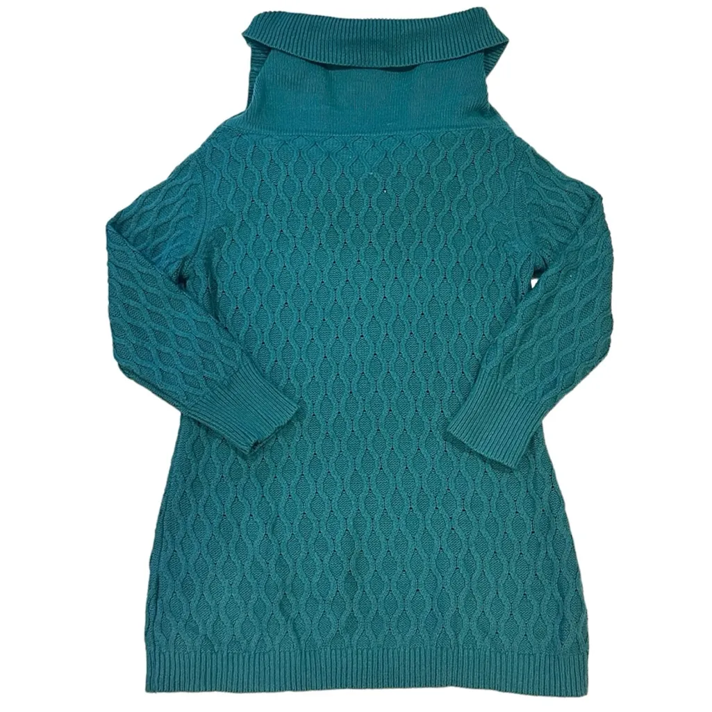 Jaclyn Smith  Sweater Knit  Turtle Neck Green Womens Size Medium - Image 5
