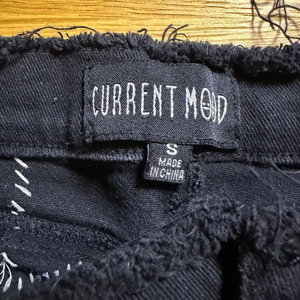 Dolls Kill Current Mood Stitch Lace-Up Patchwork Jeans black stretch denim s - Image 3