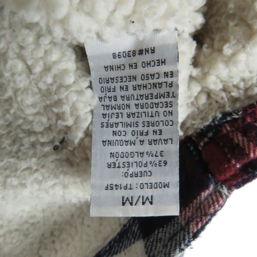 Y2k Urban Outfitters Red Plaid Shacket Sherpa Jacket Medium - Image 7