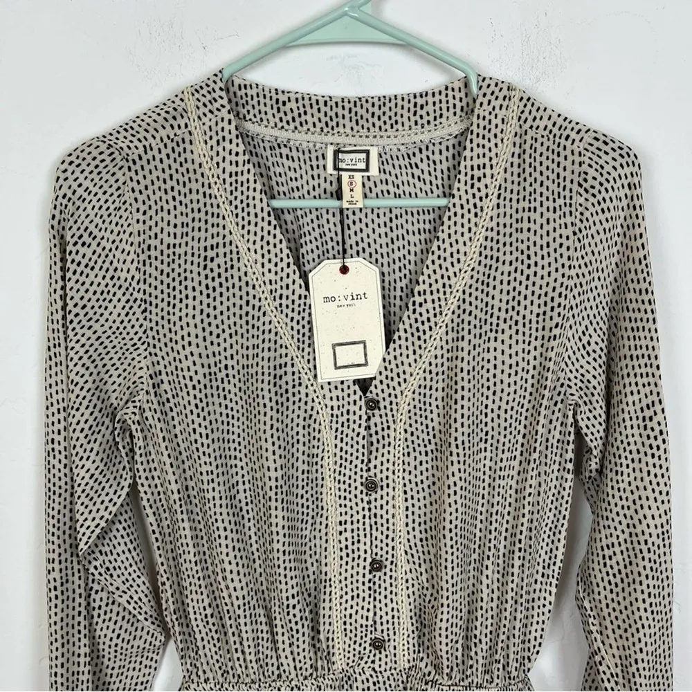 Mo:Vint Speckled Long Sleeve Romper NWT - Image 25
