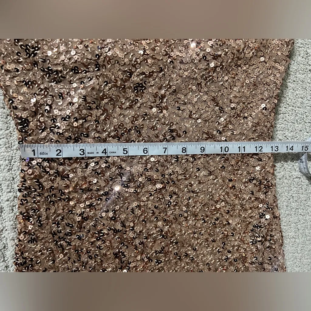 B Darlin  Gold Sequin Mini Dress - Image 5