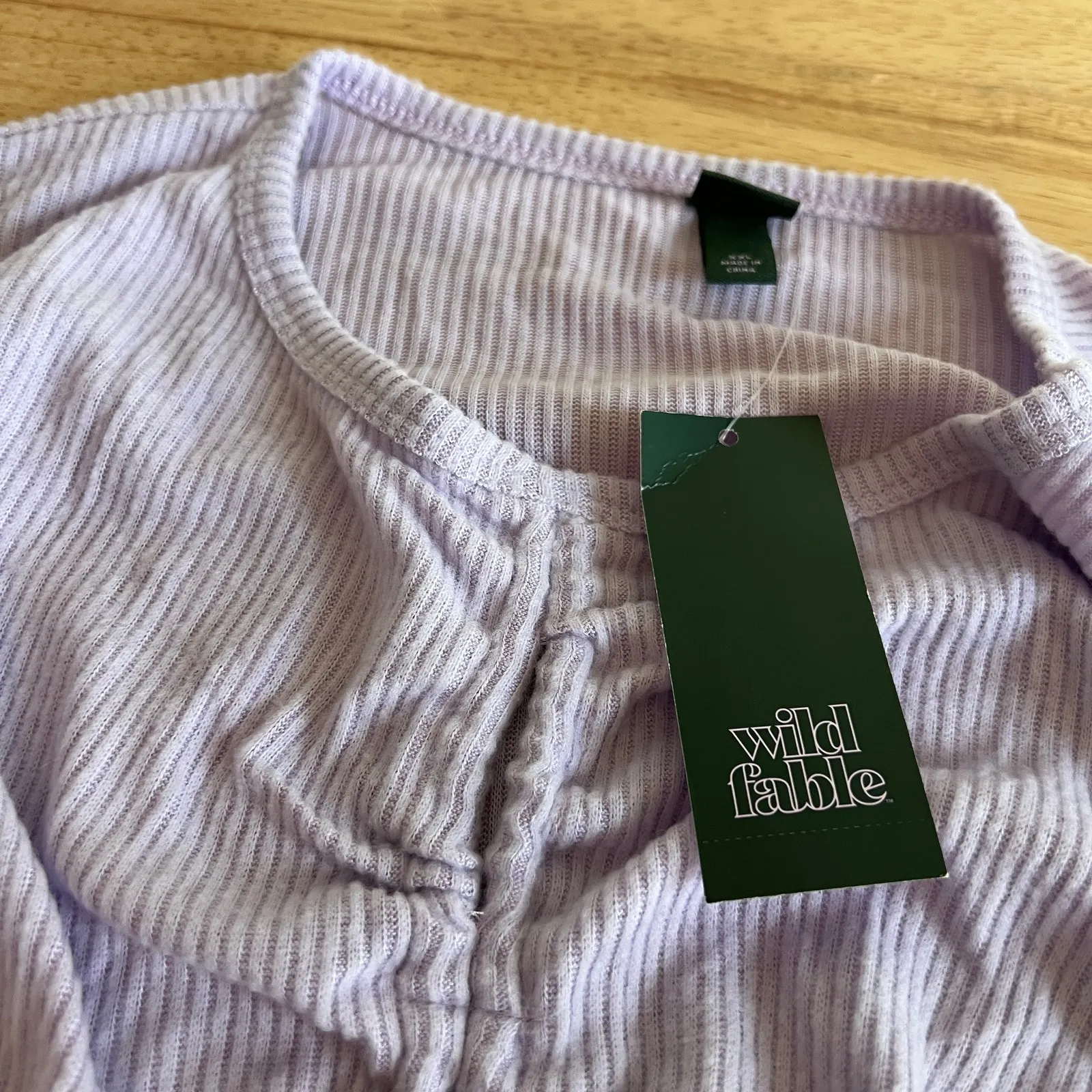 Wild Fable Women's Light Purple Lace-Up Cozy Knit Blouse - Size Large - NWT - Image 3