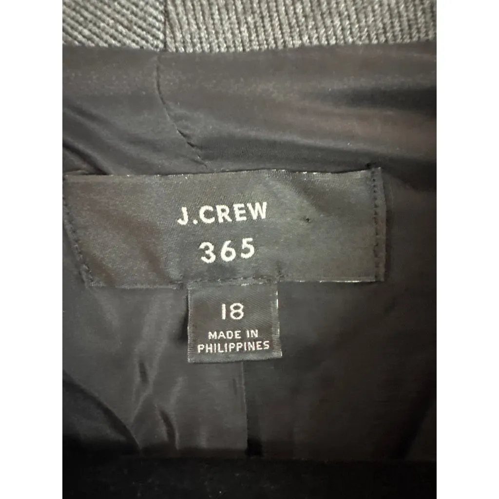J.Crew 365 Womens Going Out Blazer Size 18 Gray Collarless Career Office - Image 2