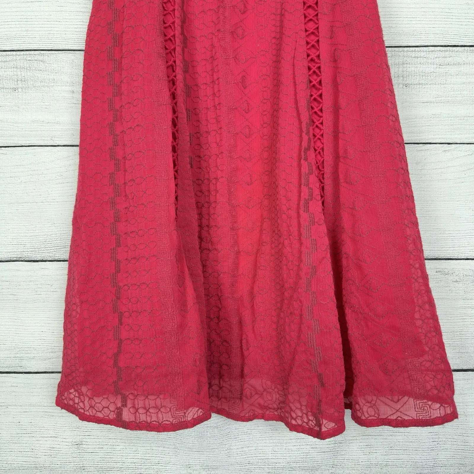 Free People Wherever You Go Crochet Lace Mini Dress Size XS/0 Boho Coquette Cute - Image 5