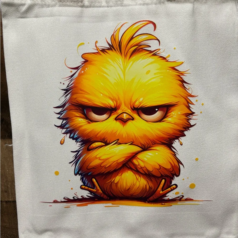 Angry Chick Custom Tote Yellow - Image 2