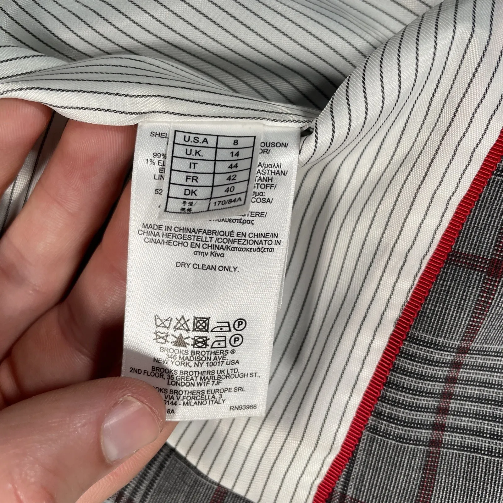 BROOKS BROTHERS Red Fleece Grey Watch Plaid Wool Blazer Jacket SZ 8 Women's - Image 8