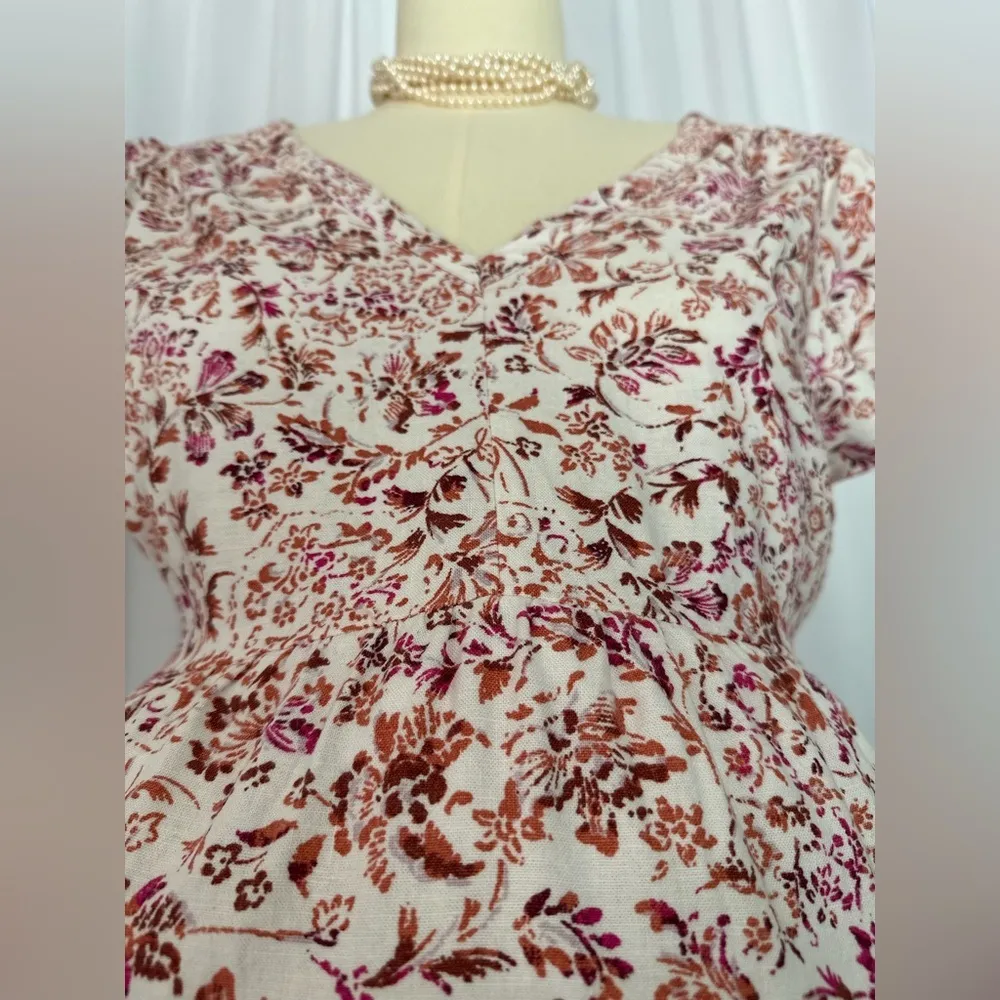 Isabel Maternity by Ingrid & Isabel Red and White Flutter Sleeve Sundress (745) Size L - Image 9