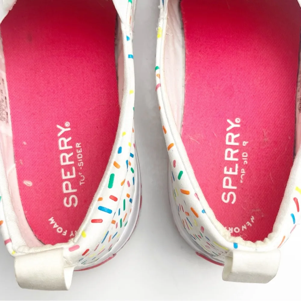 SPERRY Top Sider Ice Cream Rainbow Sprinkles Slip On Boat Shoes, Size 7.5 - Image 4