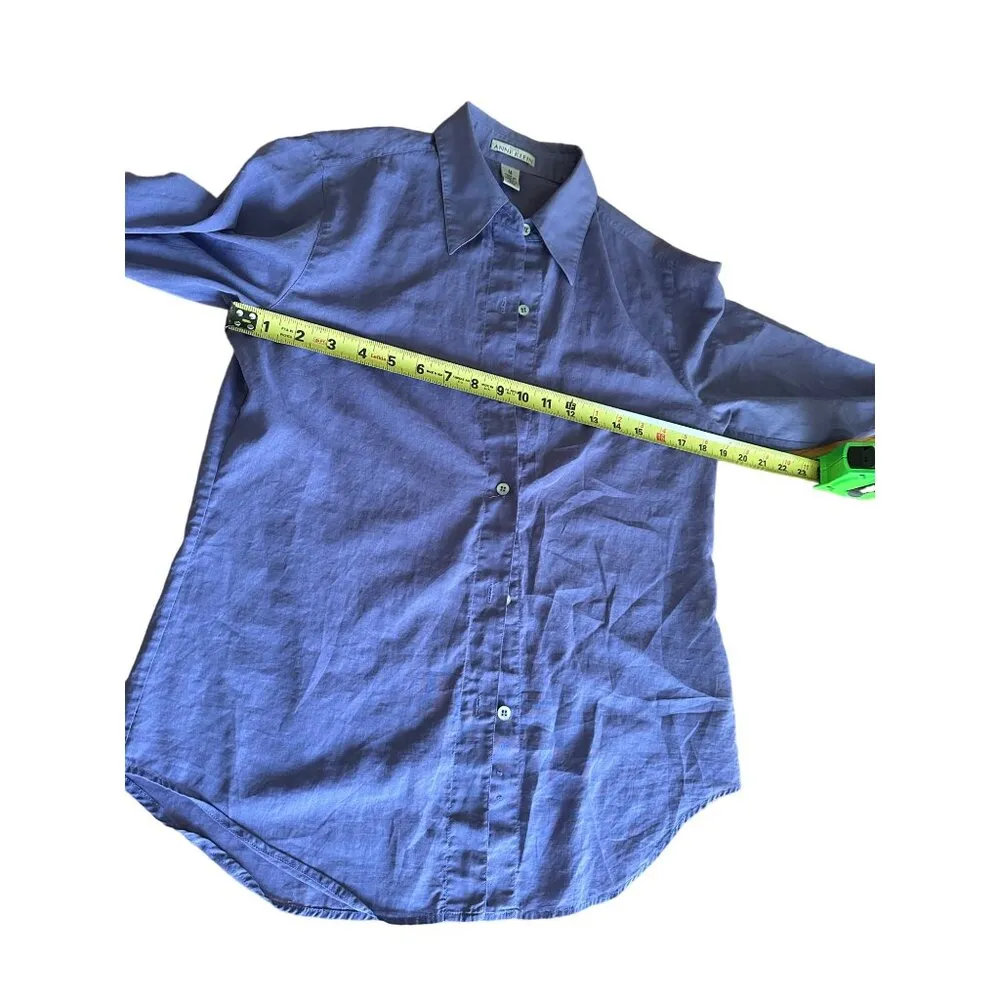 Anne Klein Button-Down Long Sleeve Blouse Purple Women's Medium LIghtweight - Image 9